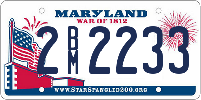 MD license plate 2BM2233
