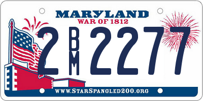MD license plate 2BM2277