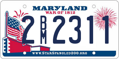 MD license plate 2BM2311