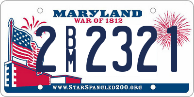 MD license plate 2BM2321
