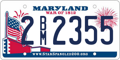 MD license plate 2BM2355
