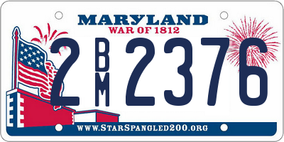 MD license plate 2BM2376