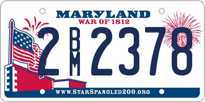 MD license plate 2BM2378