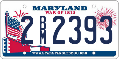 MD license plate 2BM2393