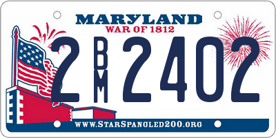 MD license plate 2BM2402