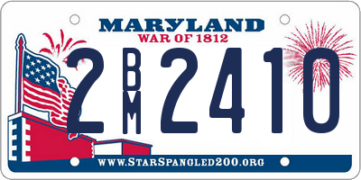 MD license plate 2BM2410