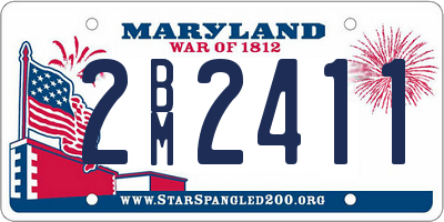 MD license plate 2BM2411