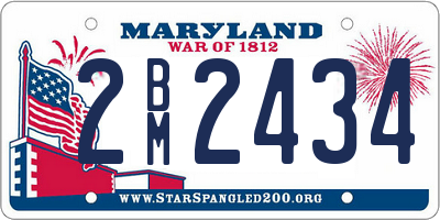 MD license plate 2BM2434