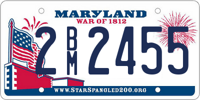 MD license plate 2BM2455