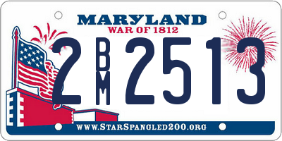 MD license plate 2BM2513