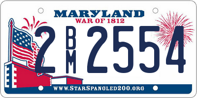 MD license plate 2BM2554