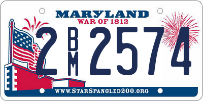 MD license plate 2BM2574