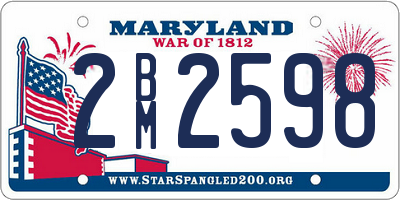 MD license plate 2BM2598
