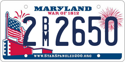 MD license plate 2BM2650