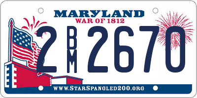 MD license plate 2BM2670