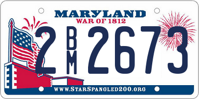 MD license plate 2BM2673