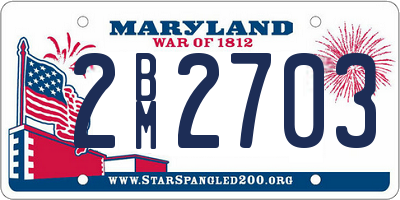 MD license plate 2BM2703