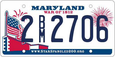 MD license plate 2BM2706