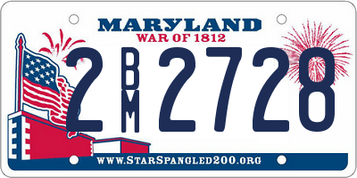MD license plate 2BM2728