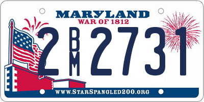 MD license plate 2BM2731