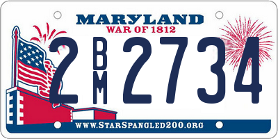 MD license plate 2BM2734