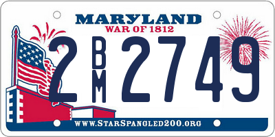 MD license plate 2BM2749