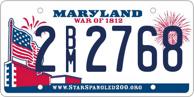 MD license plate 2BM2768