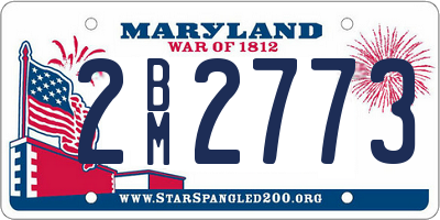 MD license plate 2BM2773