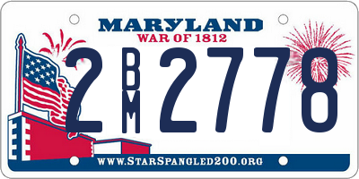 MD license plate 2BM2778