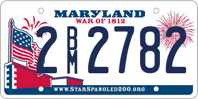 MD license plate 2BM2782