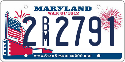MD license plate 2BM2791