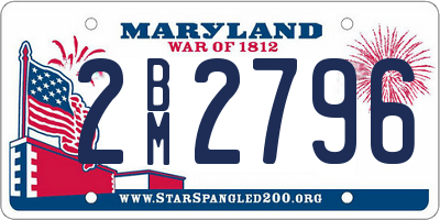 MD license plate 2BM2796