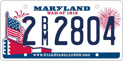 MD license plate 2BM2804