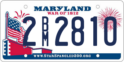 MD license plate 2BM2810