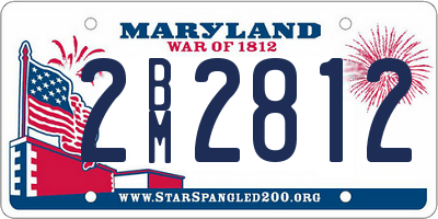 MD license plate 2BM2812