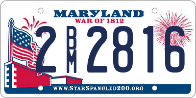 MD license plate 2BM2816