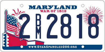 MD license plate 2BM2818