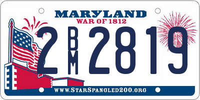 MD license plate 2BM2819