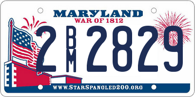MD license plate 2BM2829