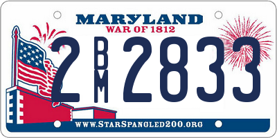 MD license plate 2BM2833