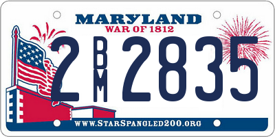 MD license plate 2BM2835