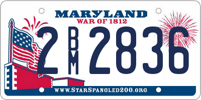 MD license plate 2BM2836