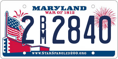 MD license plate 2BM2840