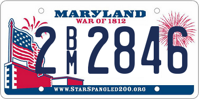 MD license plate 2BM2846