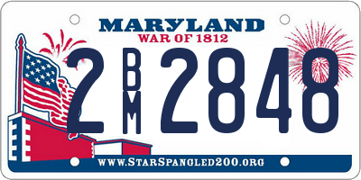 MD license plate 2BM2848