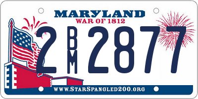 MD license plate 2BM2877