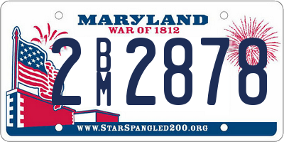 MD license plate 2BM2878