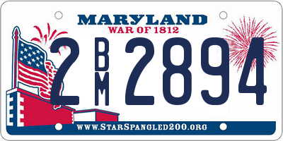 MD license plate 2BM2894