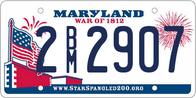 MD license plate 2BM2907
