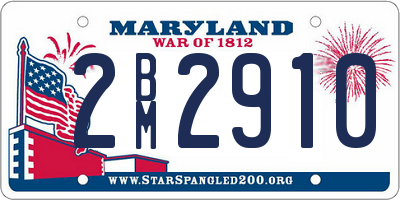 MD license plate 2BM2910